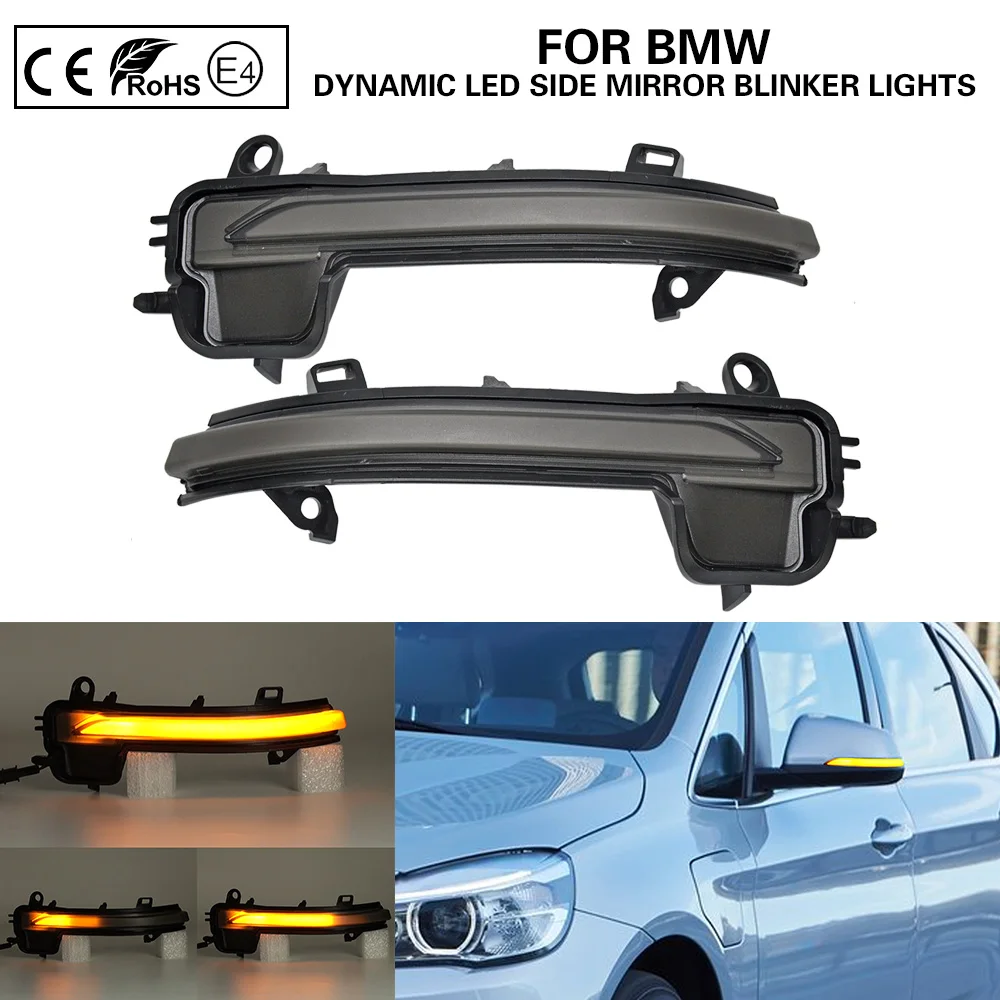 2X Динамический светодиодный светильник мигалка с боковым зеркалом для BMW 2 серии