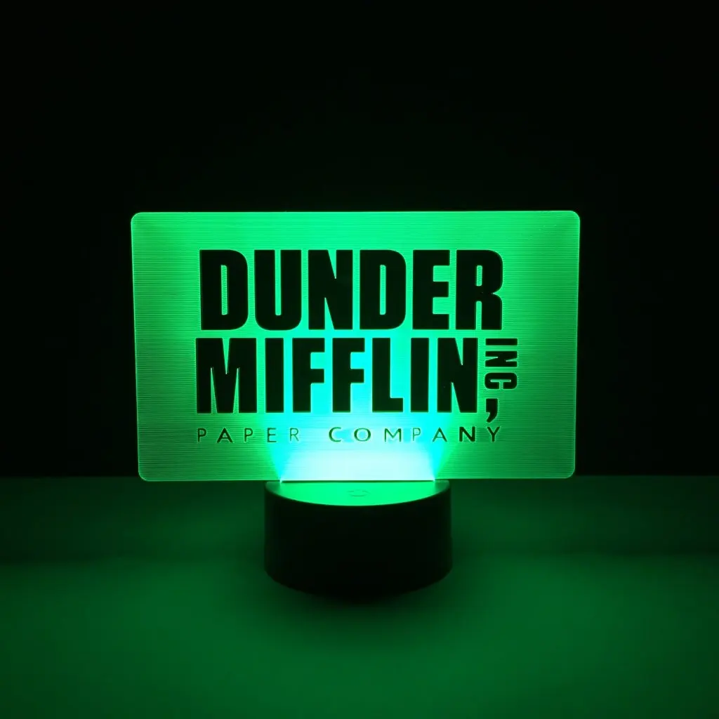 

Крутой детский светодиодный ночник для офиса Dunder Mifflin светильник льник для детской спальни, новый подарок, детская светодиодная Ночная ламп...