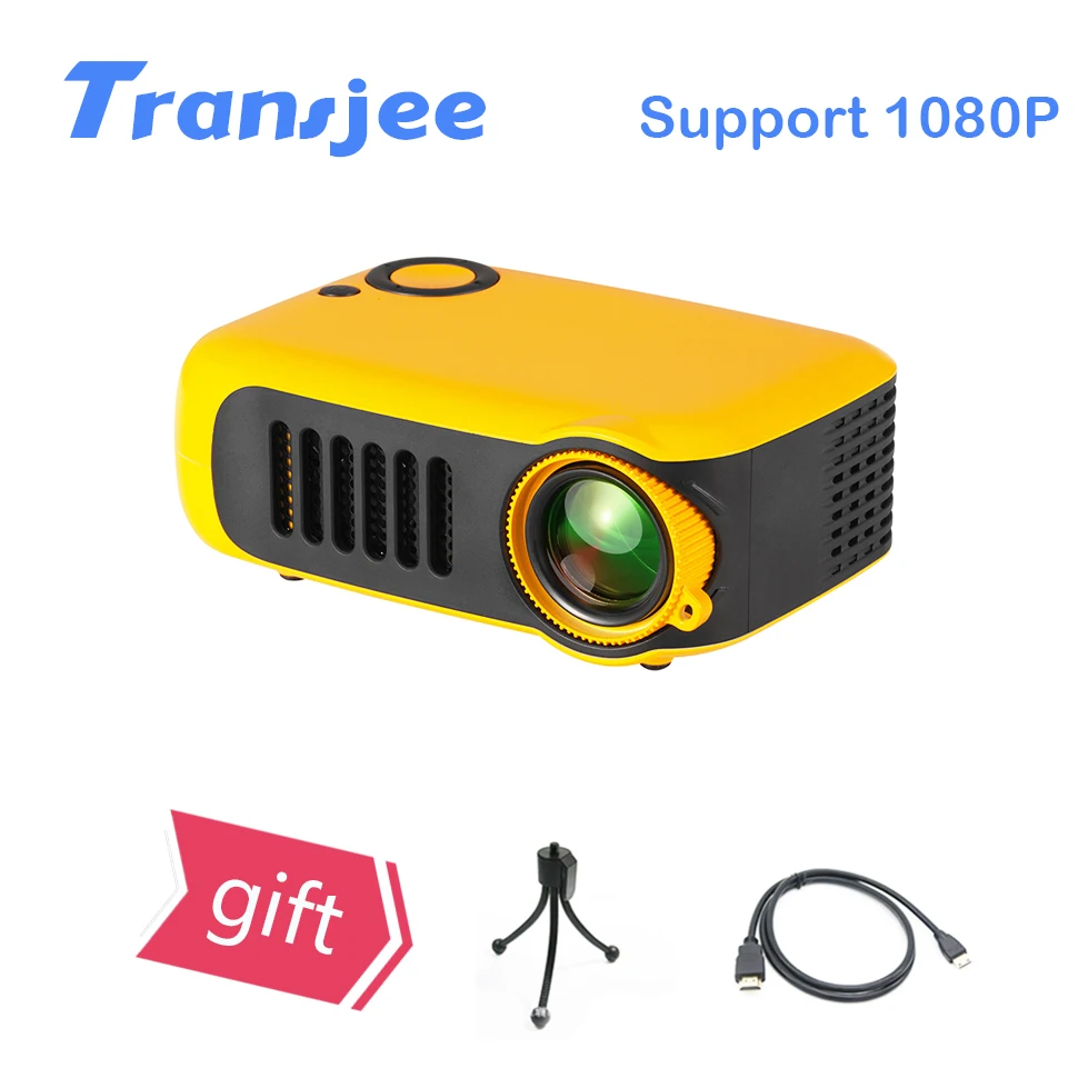 Портативный мини проектор TRANSJEE 1000 люмен поддержка 1080P sd карты USB LCD 50000 часов лампа