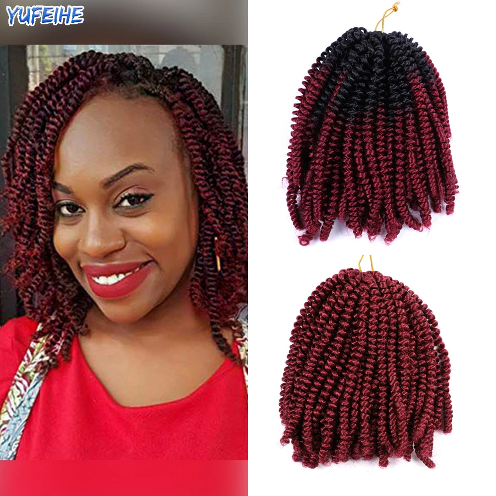 

Spring Twists Crochet Braid Short Synthetic Passion Twist Braids Ombre Rainbow Braiding Hair Extensions 30Roots For Black Women