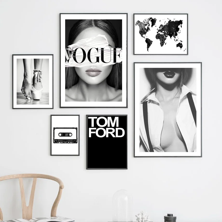 Балетная сексуальная девушка силуэт карта мира настенная Картина на холсте