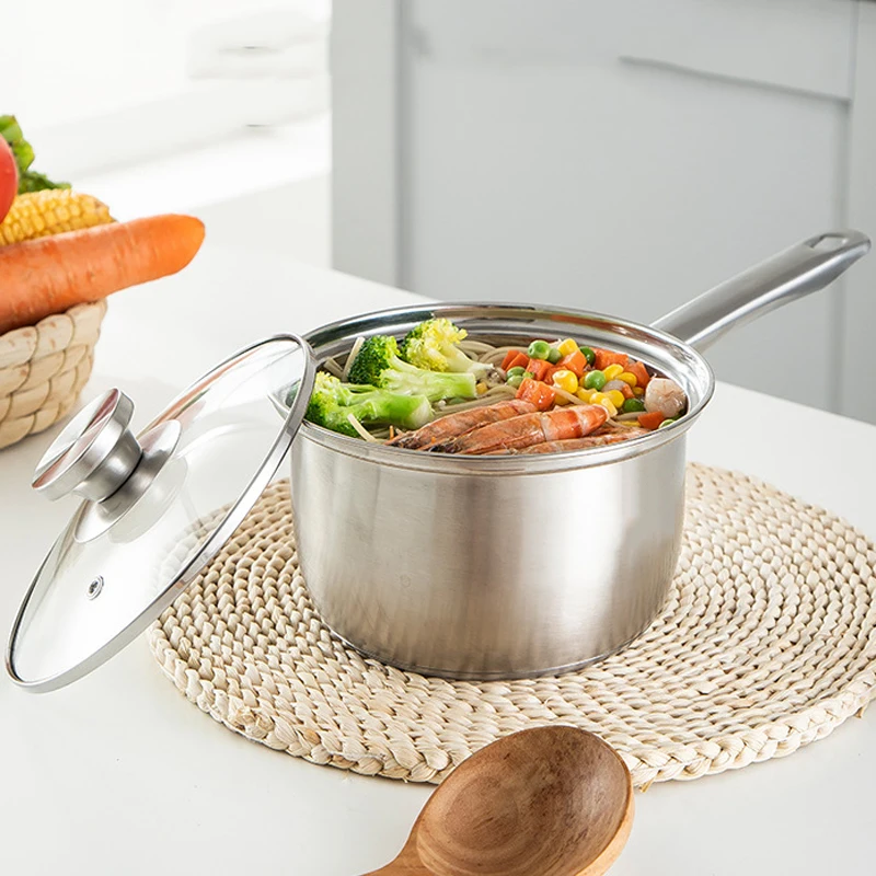 

Суповая кастрюля из нержавеющей стали, посуда для детского питания, лапша, посуда, антипригарная сковорода, горшки для молока, Многофункцио...