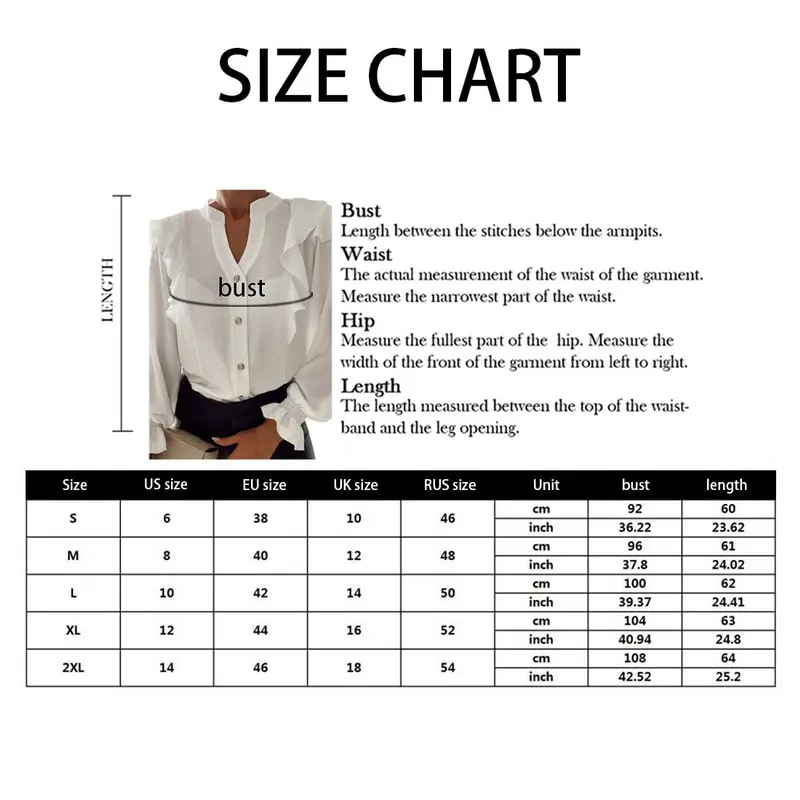 

Casual Black Ruffle Blouse Shirt Autumn Winter Long Sleeve Women Shirts Fashion Office Lady V-Neck Button Tops