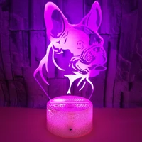 3d night light dog for kids 3d illusion lamp with16 colors remote control led decoration table lamp christmas birthday gifts