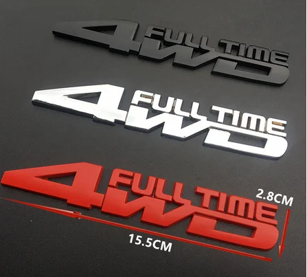 

3D Black Auto Stickers Metal 4WD Shape Chrome Badge Emblem Decals Motorcycle Modified Car Accessories