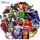 Disney 10 Вт, 30 Вт, 50 шт. Мстители Marvel наклейки герои забавные Железный человек, Человек-паук ноутбук гитары камера Водонепроницаемый стикеры Детская игрушка для девочек