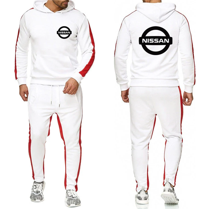 

Spring Autumn Men Hoodies Nissan Car Logo Printed unisex Fashion Sweatshirt Men Hoodie harajuku Casual Hoodies Pants Suit 2Pcs
