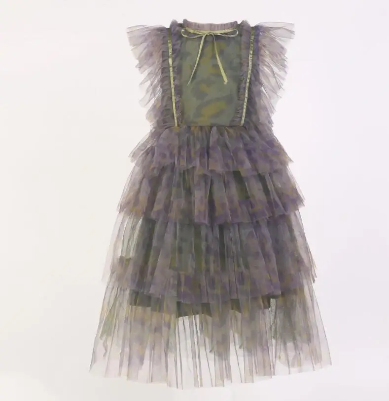 Retail Summer Baby Fashion Printed Cake Dress Princess Kids Sweet Clothing 3-8T |