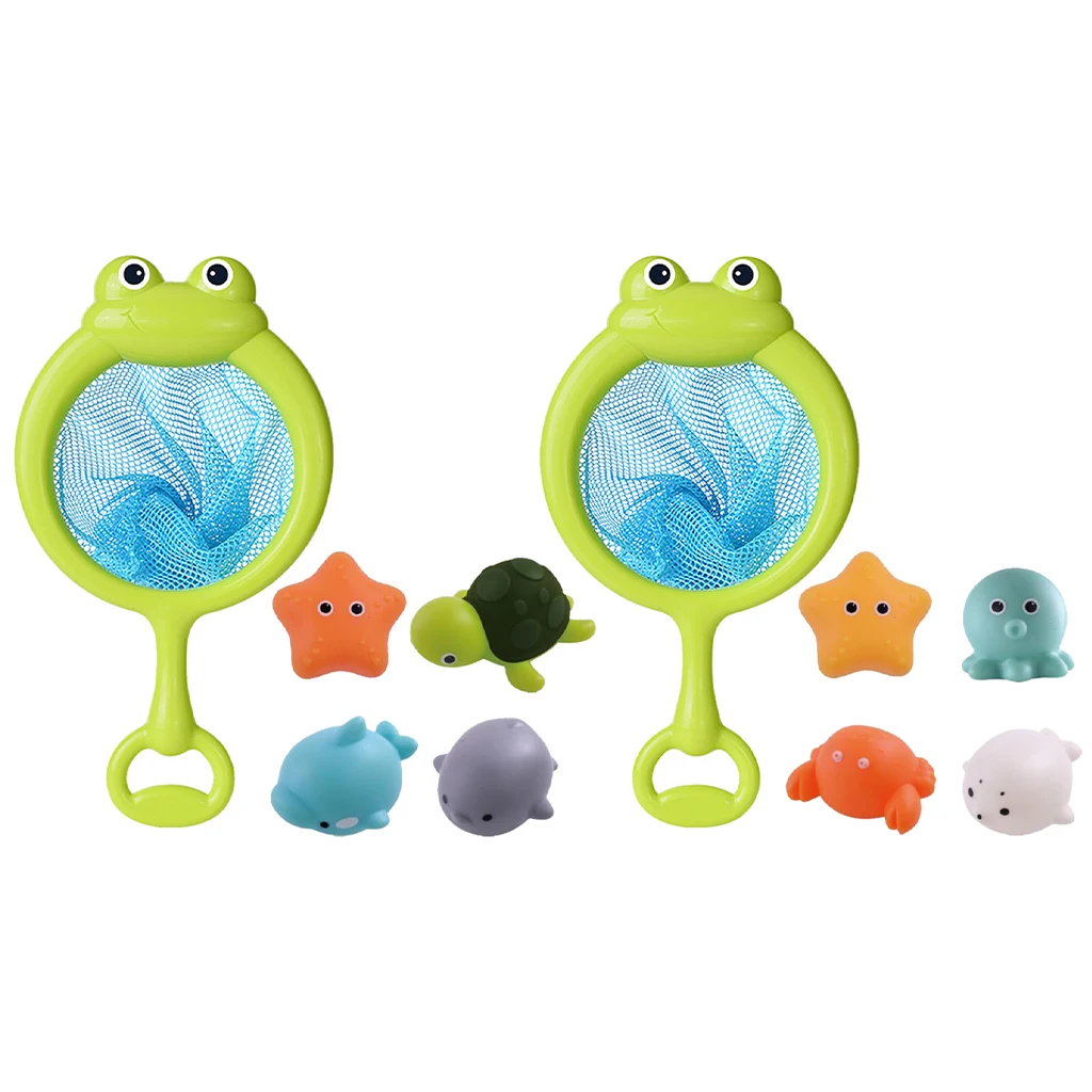 

Детская рыболовная сеть с мультяшными морскими животными, детская игрушка для ванной, бассейна, душа, плавающая игрушка для детской