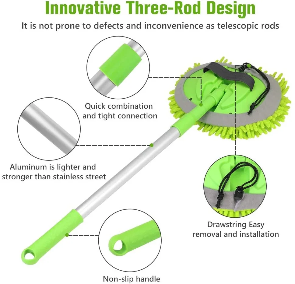 4 шт. щётка для мытья автомобиля 45 дюймов из алюминиевого сплава | Автомобили и