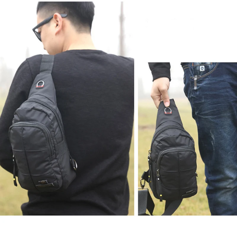 Мужской нейлоновый нагрудный рюкзак высокого качества маленькая сумка через