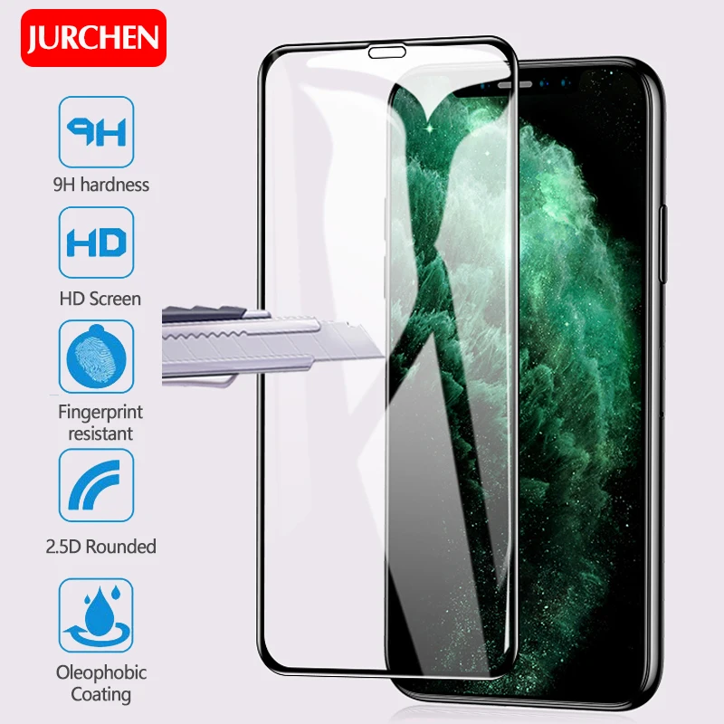 JURCHEN 2 шт. HD стекло для iPhone 6 S 7 8 Plus 11 Pro Защита экрана X XR XS MAX закаленное полная