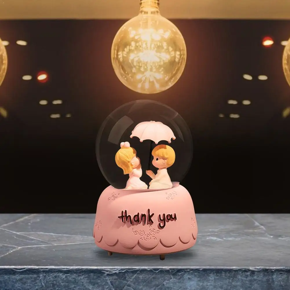 Christmas Crystal Ball Music Box With Light Snowflakes Xmas New Year Birthday Wedding Gift Snow Globe Glass | Дом и сад