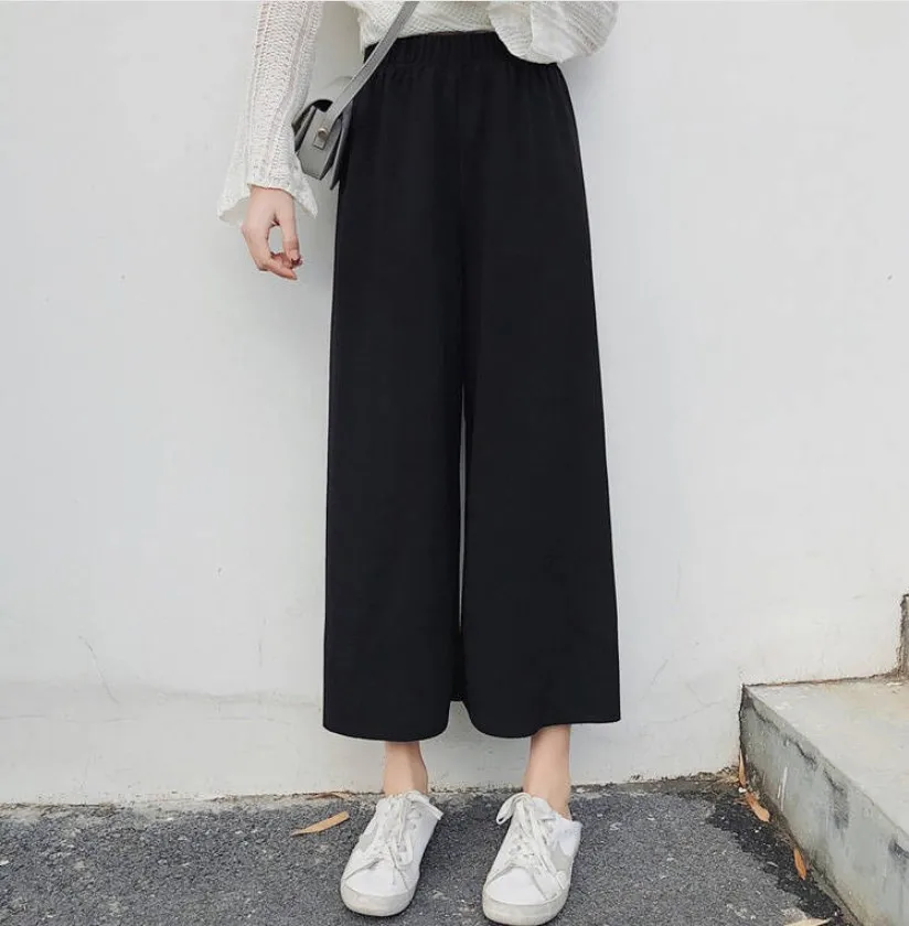

Korean Fashion New Hot Pants Women Summer Spring New Arrival Wide Leg Trousers Soft Elegant Oversize Leisure All-Match Work Lady