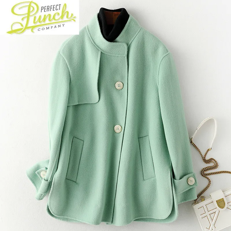 

Wool 2021 Female Spring Jacket Korean Double-sided Green Woolen Coat Women Jackets Casacos Feminino HQ19-GYX19011C KJ5756