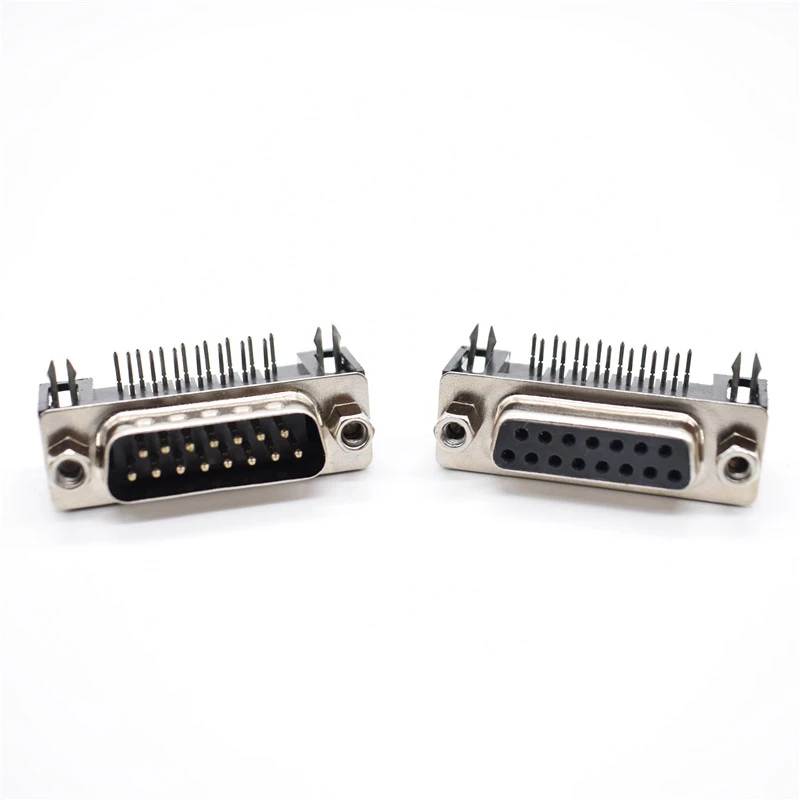

DR15 DB15 D-SUB Angle Angled 15 Pin Female Male PCB Mount Socket Connector