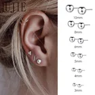 JUJIE Комбинированные Серьги-гвоздики из нержавеющей стали для женщин модные геометрические серебряные серьги ювелирные изделия оптовая продажаПрямая поставка