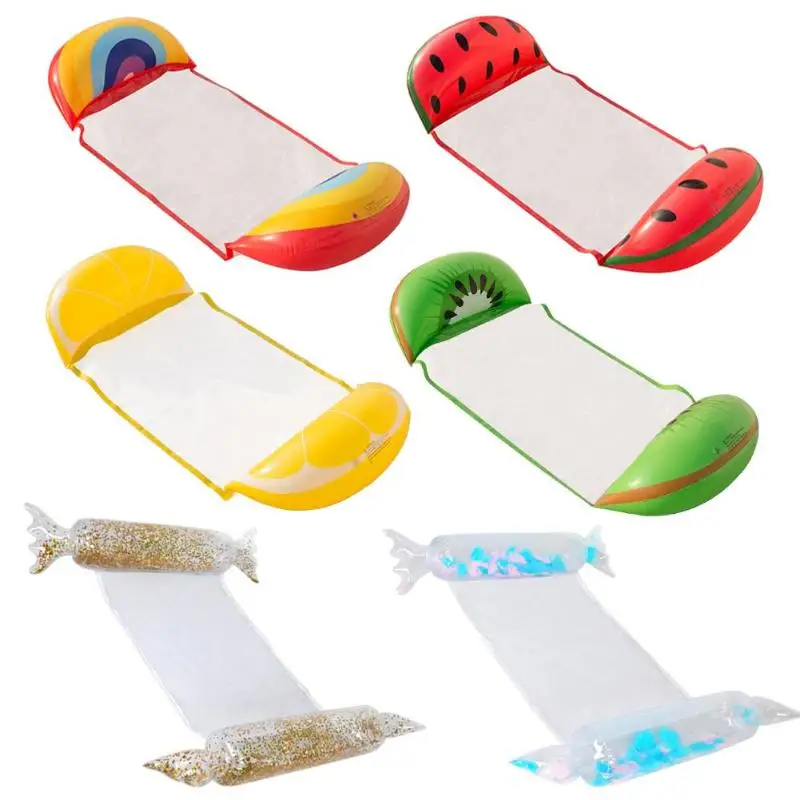 1PC Inflatable Pool Float Bed Water Sport Recreation Floating Row Foldable Floating Bed Recliner Seat Water Relaxation Swimming