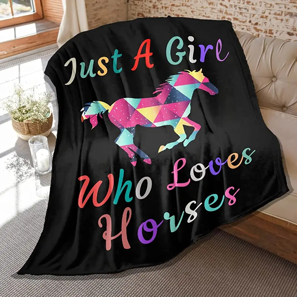 

Одеяло с лошадью, Мультяшные животные, бросает мультяшный геометрический пушистый искусственный мех, плюшевое Ковбойское одеяло, на день р...