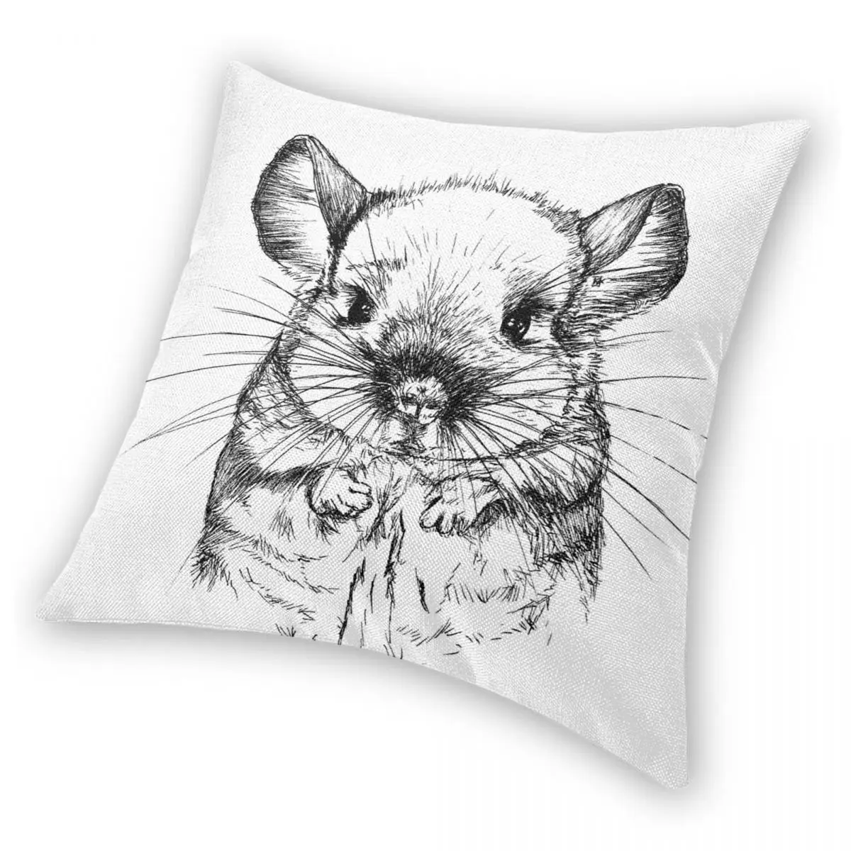 Квадратный чехол для подушки Chinchilla My Love полиэстеровый льняной бархатный с