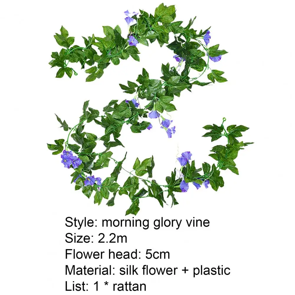 

Simulation Flower Realistic Looking Eye-catching Plastic Morning Glory Vine Decor for Home