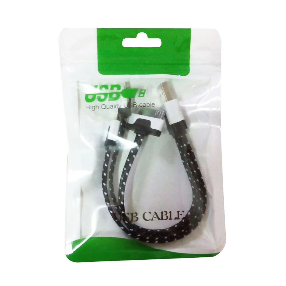 100 шт. Пластик Resealable USB зарядный кабель для передачи данных с линия отверстие для подвешивания Ziplock мешки для упаковки Водонепроницаемый, восстанавливающий, можно использовать снова и