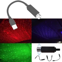 hot sale universal usb led star projector neon atmosphere ambient lamp car roof interior light green red purple blue