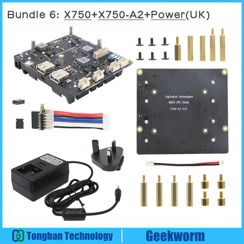 Комплект 6 Raspberry Pi 4B/3B+/3B 18650 UPS и безопасная Плата расширения управления питанием, X750 щиты для Raspberry Pi 4 модели B/3B+/3B/2B - Комплект: Комплект 6