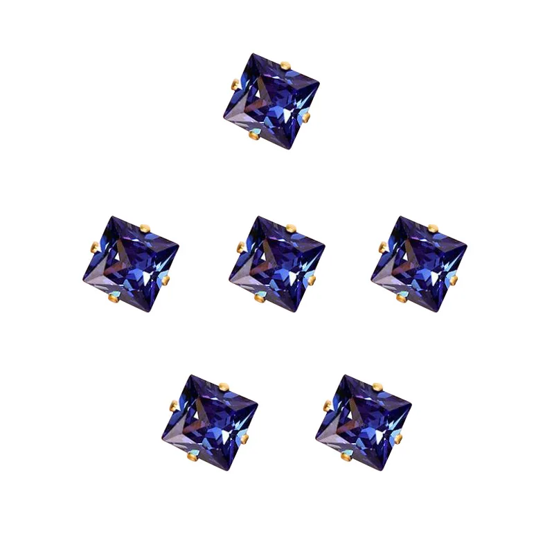 50 шт. 8 мм квадратные Стразы для шитья с золотым и серебряным крапаном|Стразы| |