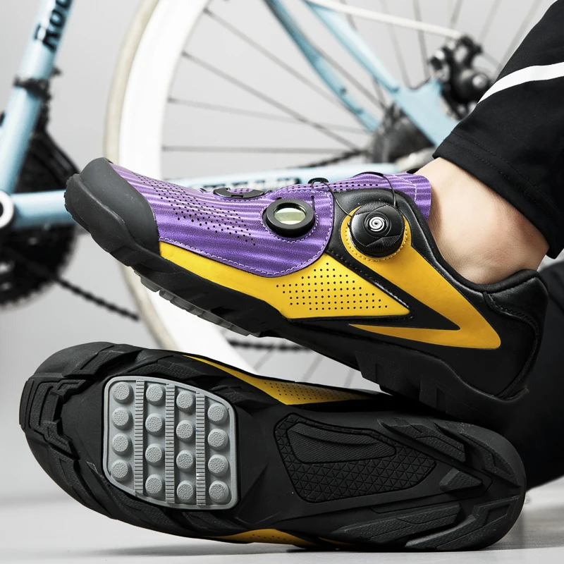 Online SIZE37-50 Sepatu Bersepeda Mtb Pria Wanita Sepeda Sepatu Balap Sepeda Gunung Sepatu Profesional Self-Locking Bernapas Bici Cors