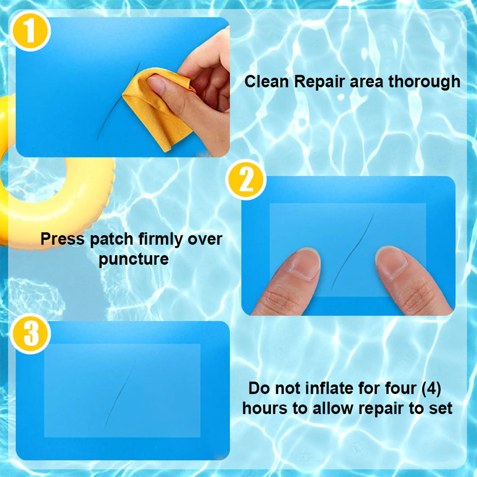 

10/20/30PCS Repair Patch Kit Waterproof for Inflatable Swim Pools