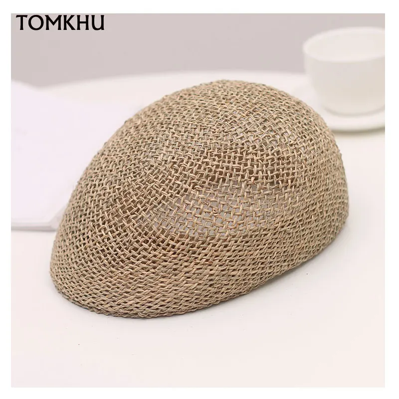 

New Unisex Gatsby Visor Hat Man Women Newsboy Cap Summer Sun Hat Kentucky Derby Twisted Seagrass Ivy Straw Hat Cabbie Beret Hat