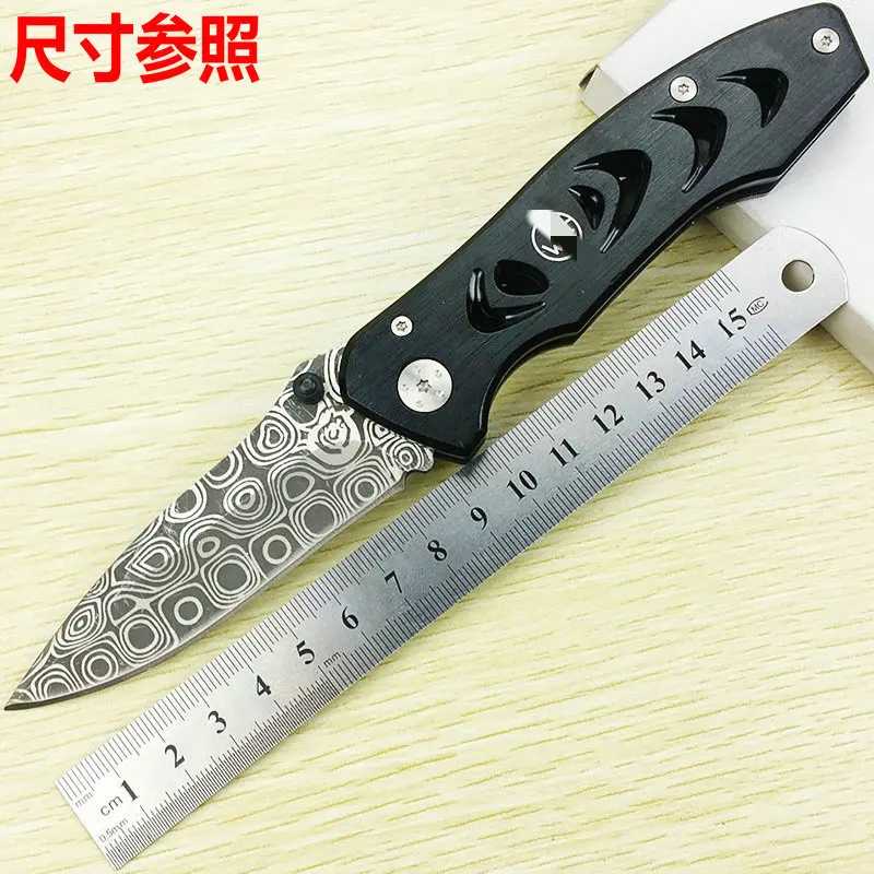 Индивидуальный Складной Нож Кершоу с узором из дамасской стали алюминиевой
