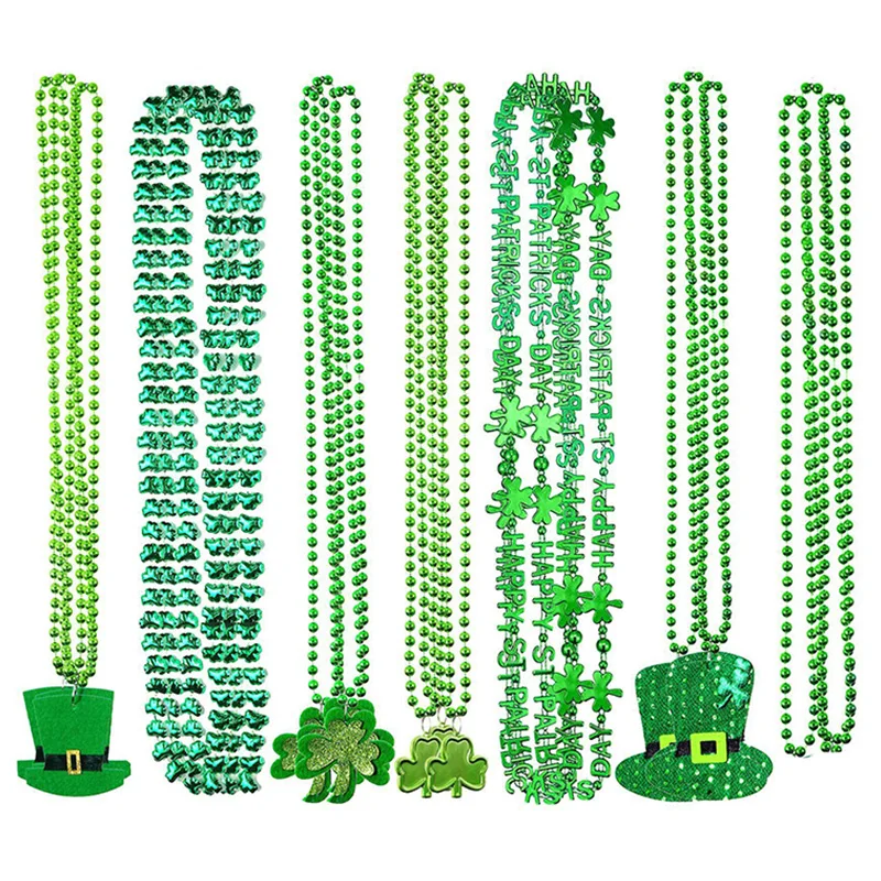 

1pcIrish день вечевечерние ожерелье в виде шампанского украшение для празднования Дня святого пахоника зеленая счастливая трава счастливый де...