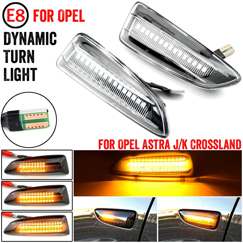 

2PCS Dynamic LED Side Marker Lights 12V Flowing Turn Signal Light Side Repeater Lamp Panel Lamp for Opel for Vauxhall Astra J K