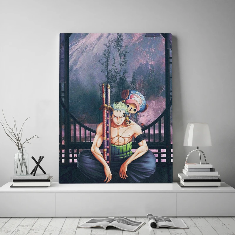 

Home Decor Roronoa Zoro Canvas Wall Art Chopper Painting Pictures One Piece Printing Modular Cartoon Role Poster For Living Room