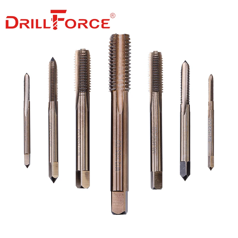 

Drillforce 10 шт. M2-M12 кобальтовый винтовой Метчик сверла HSSCO машинные метчики для металла из нержавеющей стали (M2 M2 M2 M2, 5)
