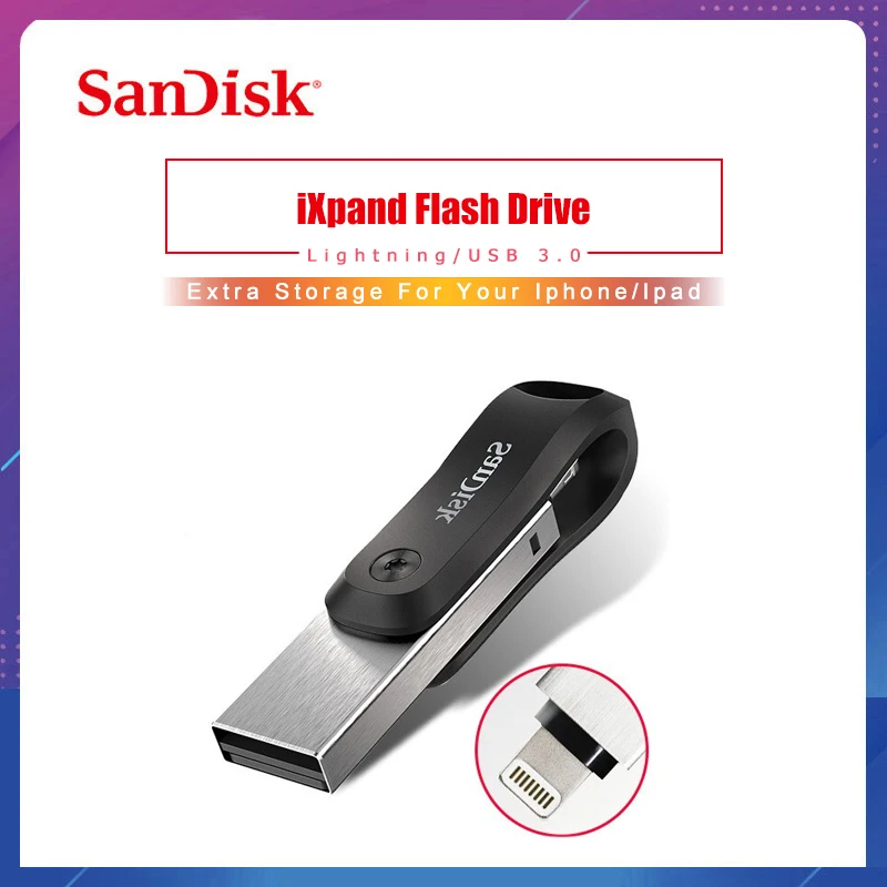 Флеш накопитель sandisk iXPAND USB 3 0 OTG 32 Гб 64 ГБ флеш Lightning на металлическую ручку 128 u диск
