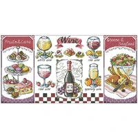 red wine and dessert patterns counted cross stitch 11ct 14ct 18ct diy chinese cross stitch kits embroidery needlework sets