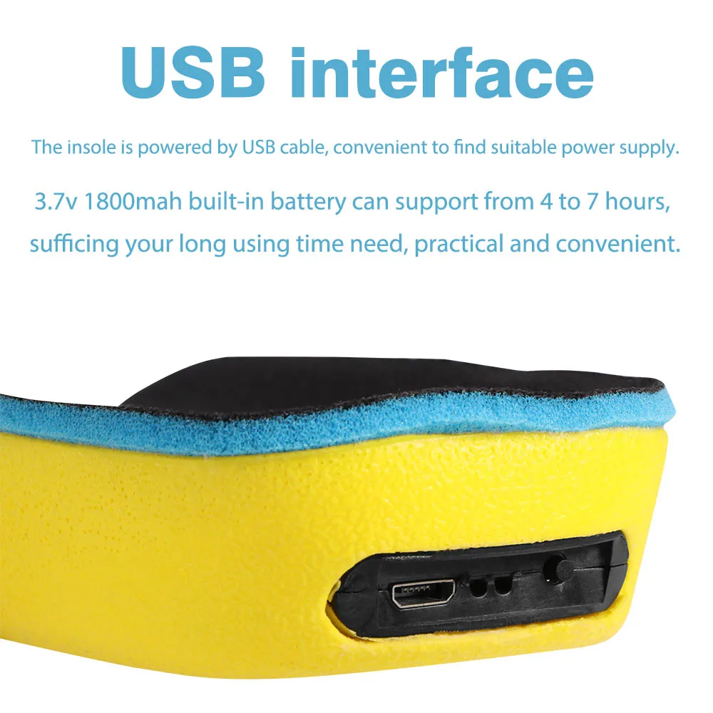 

USB Charging Heating Insole Boots Work 4-7 Hours Three Temperature Unisex Electric Heated Insoles For Shoes Winter Warmer Foot