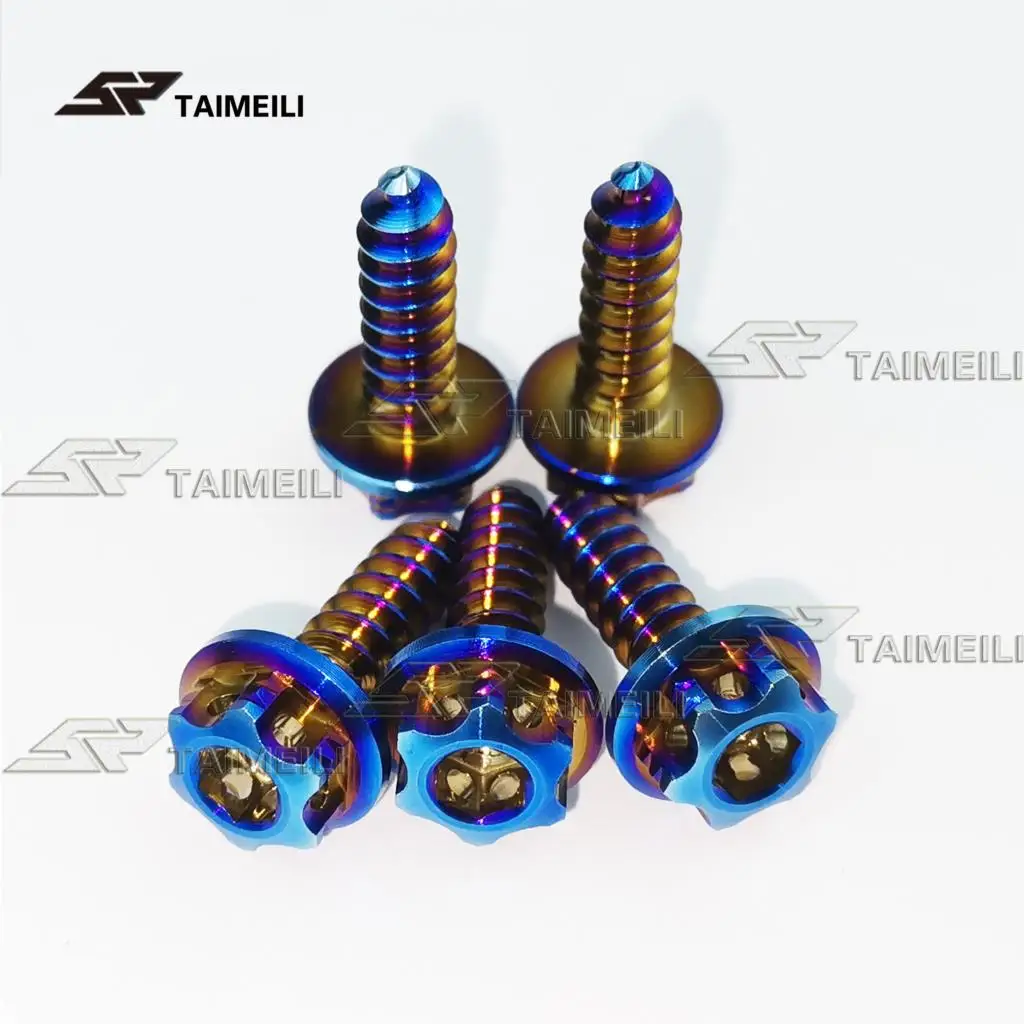 5 шт./титановый сплав самонарезающийся фланец головка кнопки m4x17mmm5x17mmm5x20mmm6x17mm мотоцикл оболочка декоративные винты