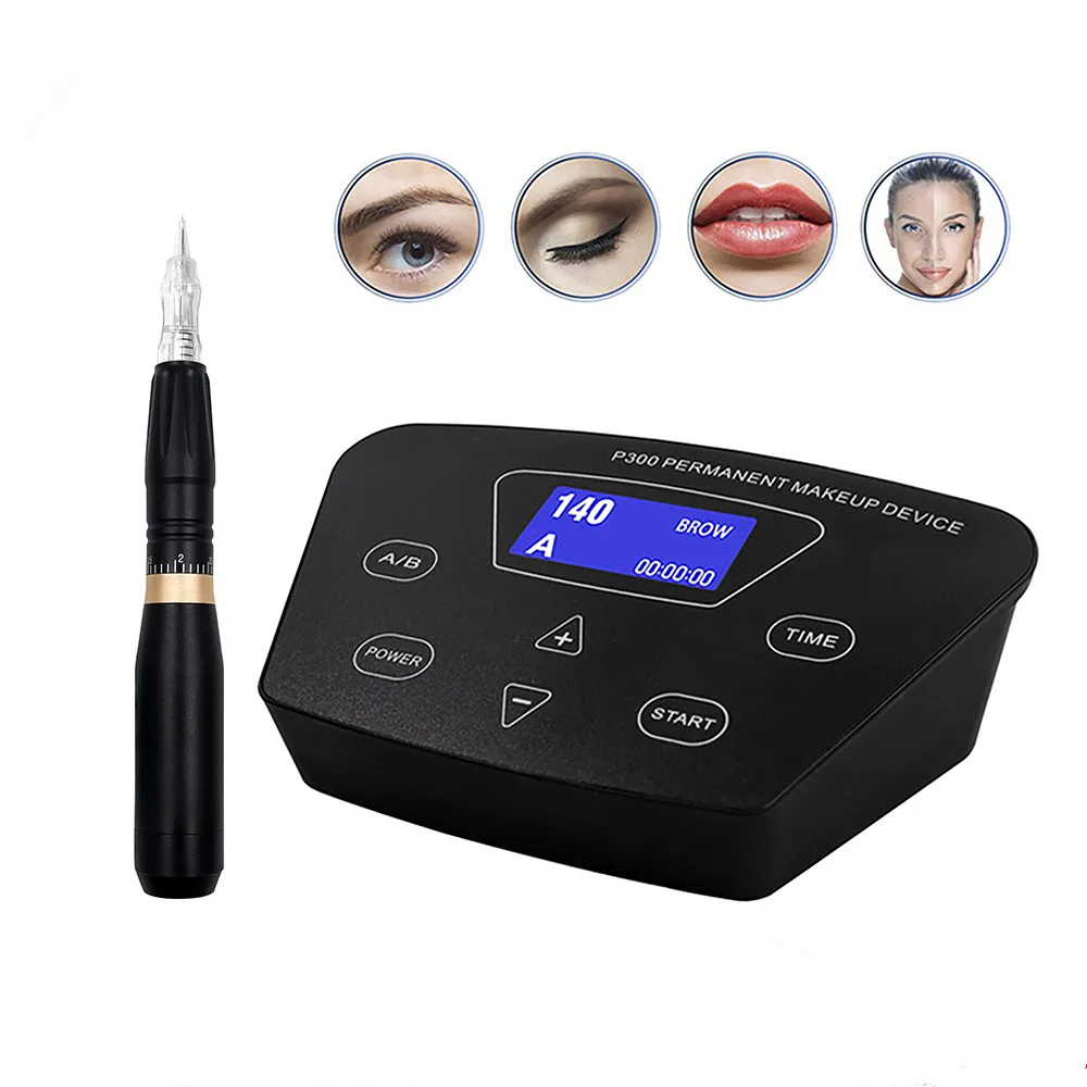 

BIOMASER HP100 P300 Permanent Makeup Machine Eyebrow Tattoo Rotary Pen Kits For Brow Eyeliner Lip Tattoo Supply Professional Set