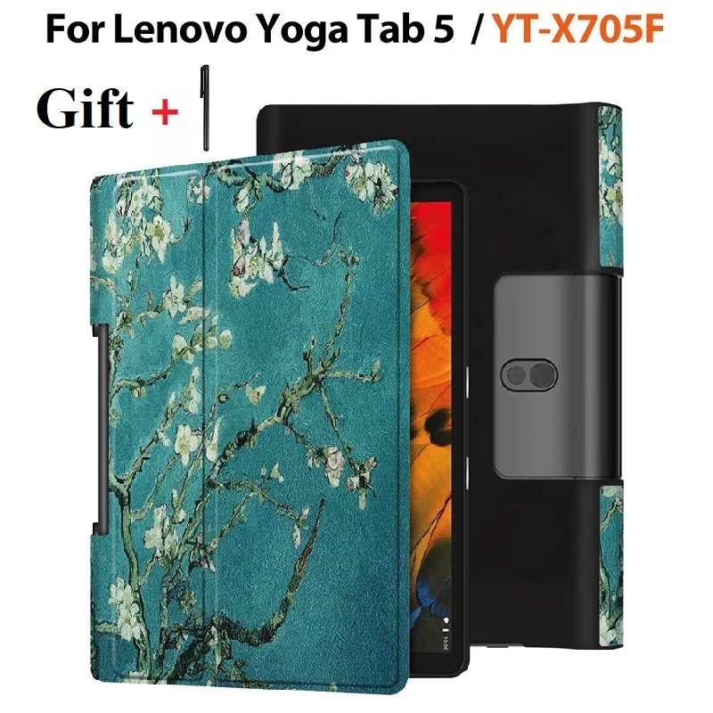 

Чехол для Lenovo Yoga Tab5 YT-X705 2019 10,1 дюйма, умный чехол-книжка, магнитный абсорбирующий чехол, подставка, чехол с стилусом