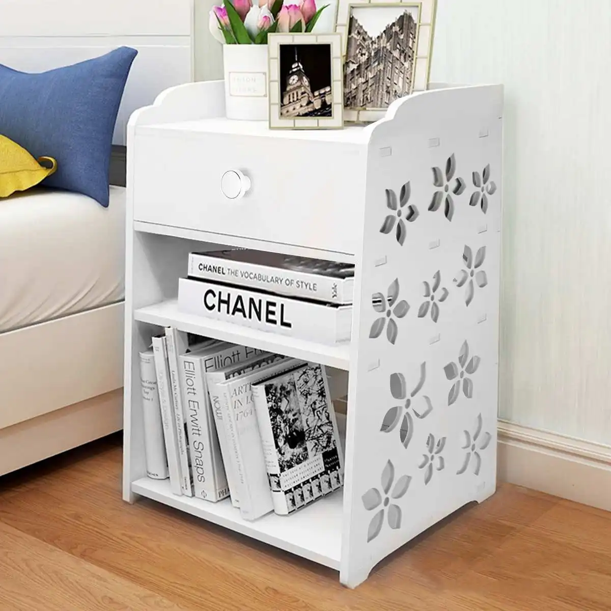 

Wooden Nightstand Drawer Cabinet Storage Organizer Nighttable Bed Side Table White Locker Storage Coffee Table End Table