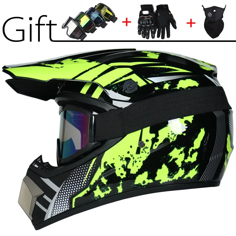 

3 Gifts Unisex Racing Motocross Helmets Modular Dual Lens Carbon Motorcycle Helmet Full Face Safe Helmet FlipUp Cascos Para Moto