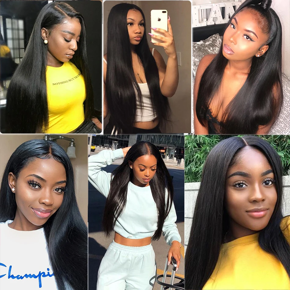 

Queenlife Straight Bundles With 6x6 Lace Closure 100% Human Hair Bundles Brazilian Hair Weave 3 Bundles With Closure Remy Hair