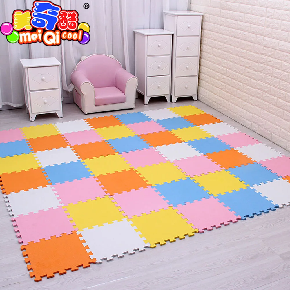 Mei qi cool-alfombra de rompecabezas de espuma EVA para ni&ntilde;os, azulejos de ejercicio entrelazados, alfombra de suelo, 30x30cm 18 24/ 30 piezas-4