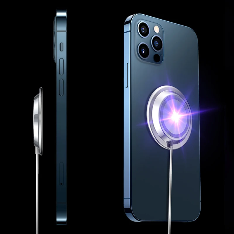 

15W Magnetic Wireless Charger For iPhone 12 Pro Max Mini Aluminium Alloy Magsafing Wireless Charging For Magsafe Phone Chargers