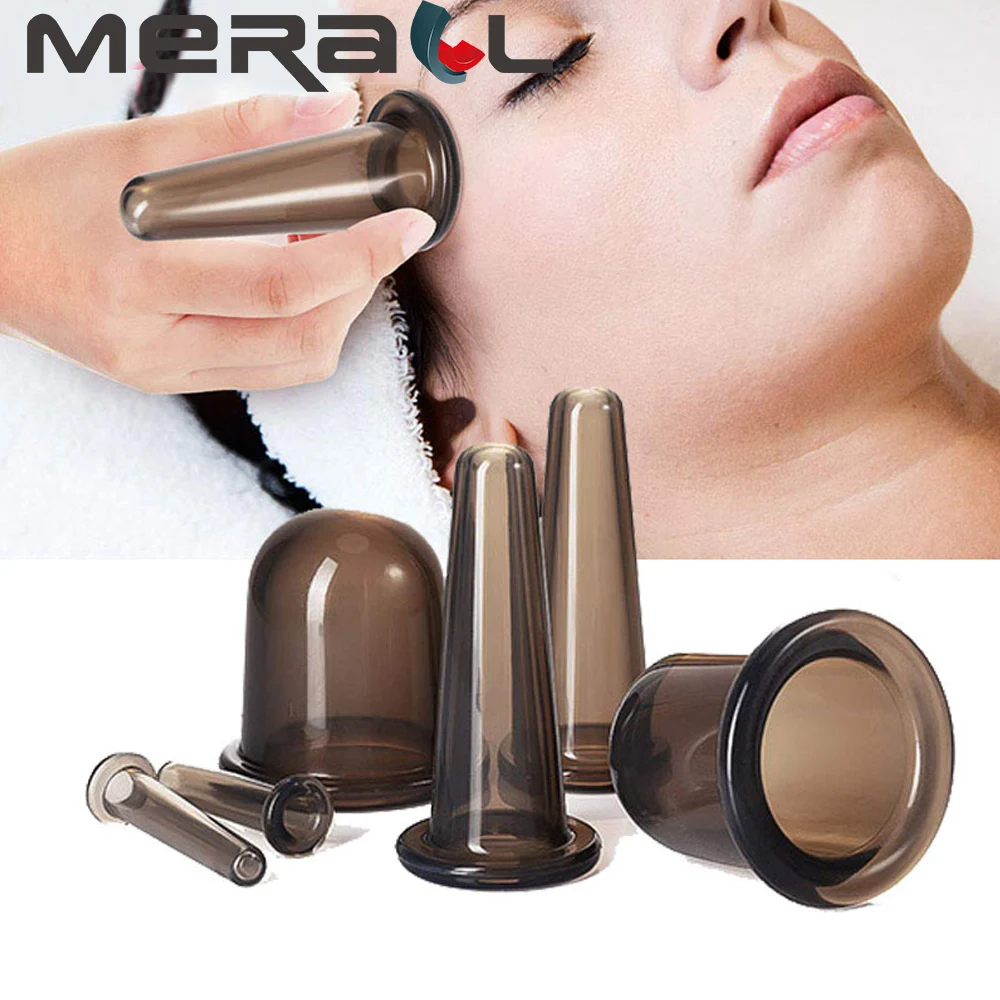 

2Pcs Silicone Massage for Face Body Cupping Suction Cup Anti Cellulite Vacuum Cupping Cans Face Lift Care Back Massage Jars Spa