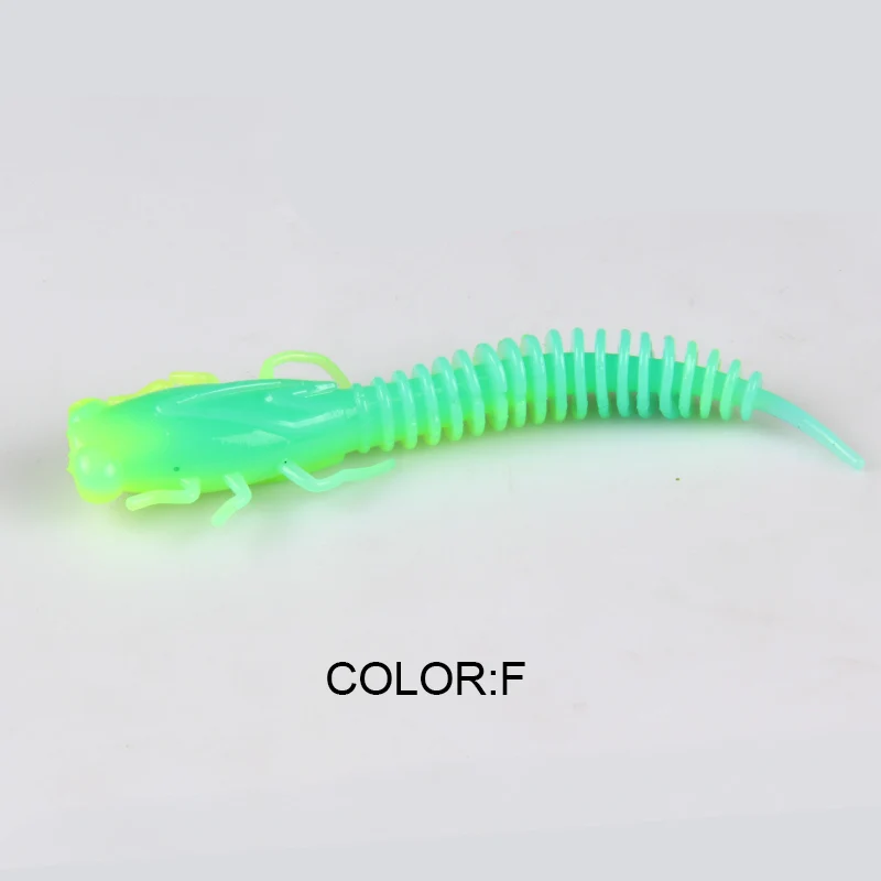 F BEARKING Larva 75 мм 2,84 г 8 шт. искусственная Мягкая наживка рыболовный червь силиконовый бас Щука Гольян Swimbait Jigging пластиковые приманки - Цвет: F